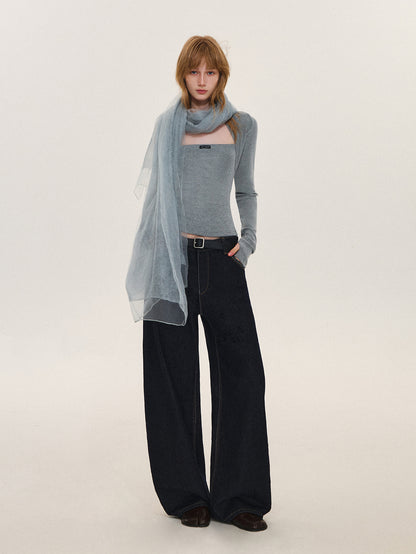 Asgony ASG26640 Double-Layer Sheer Scarf Shawl