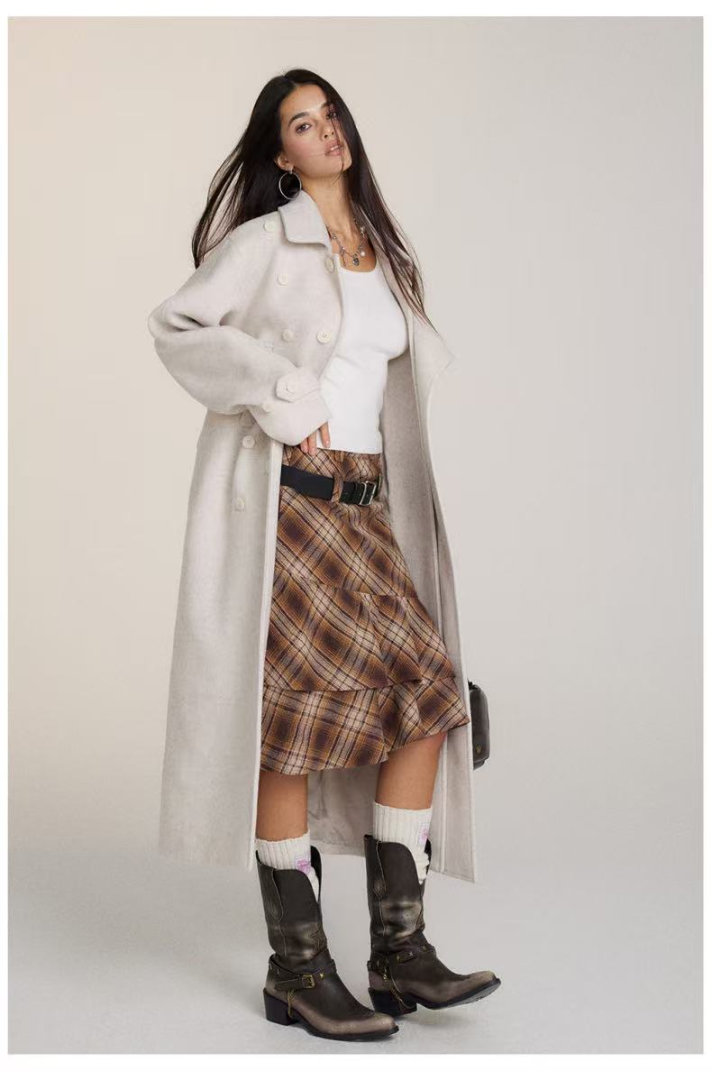 VIA PITTI V24DS228 Irregular plaid skirt