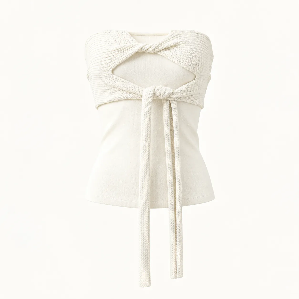 YZZI HE Knitted Strappy Tube Top(2color)