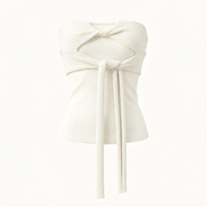 YZZI HE Knitted Strappy Tube Top(2color)