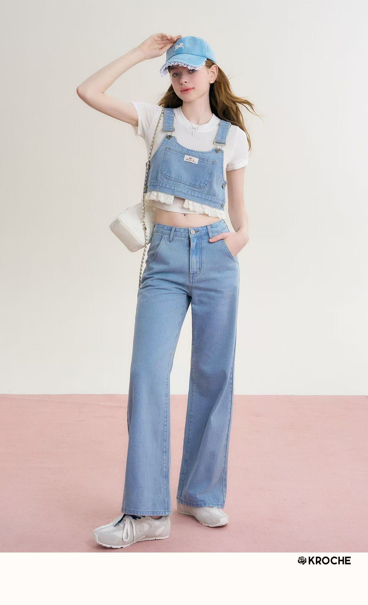 Kroche Two piece denim overalls set