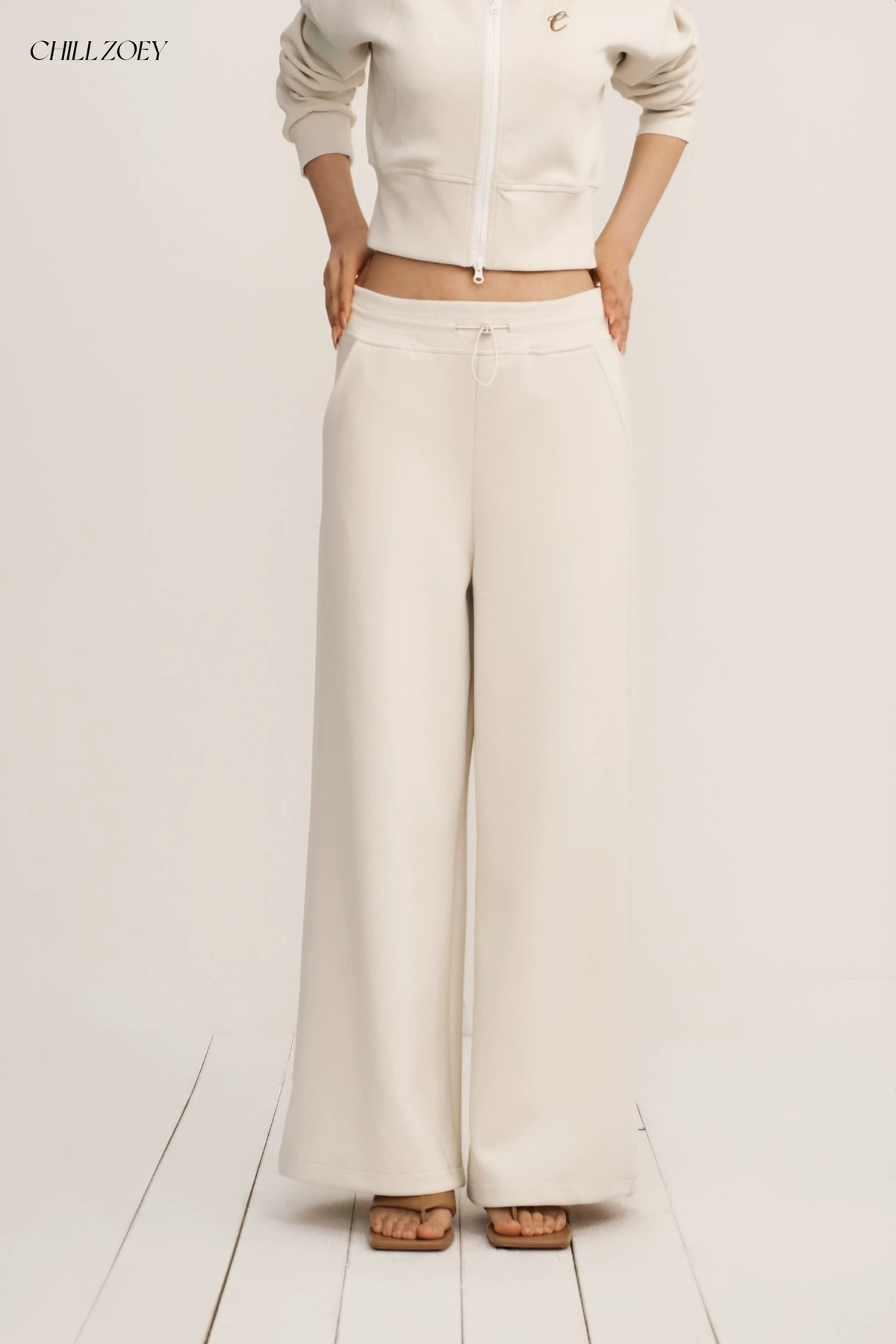 Chill Zoey Sweatshirt &amp; Straight-Leg Pants Set(2color)