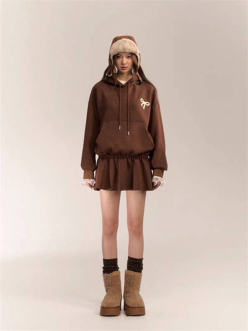 AsGony ASG24630 Hoodie Dress(2color)