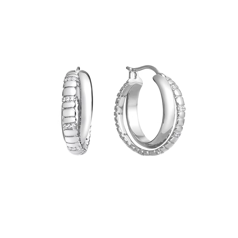 ARSIS Snake bone double-layer earrings
