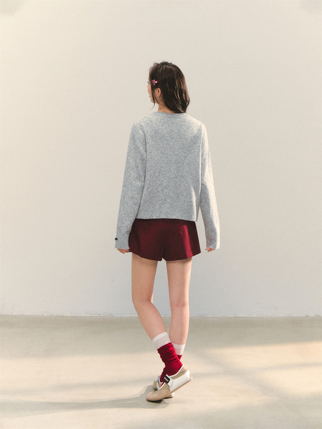 AsGony ASG25319 Puppy long sleeved knitted cardigan