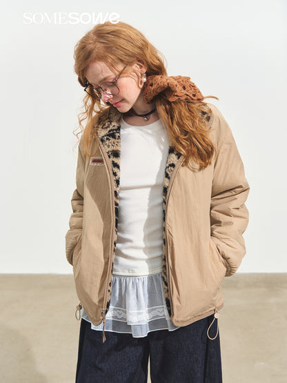 SOMESOWE S25082431 Polar fleece jacquard stand up collar silhouette jacket