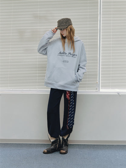 Asgony ASG26537 Cotton Hooded Embroidered Pullover Sweatshirt