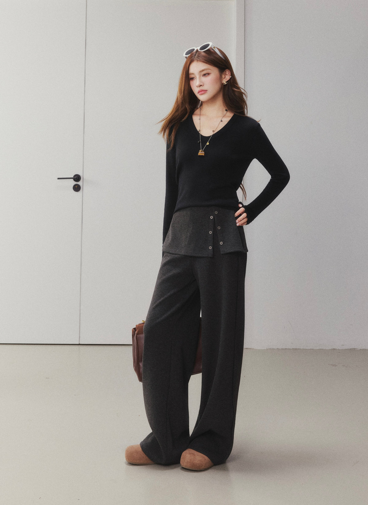 OTEBANBASS Ote260912 U-Neck Base Layer Knit Top