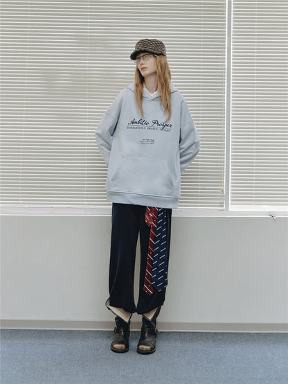 Asgony ASG26537 Cotton Hooded Embroidered Pullover Sweatshirt