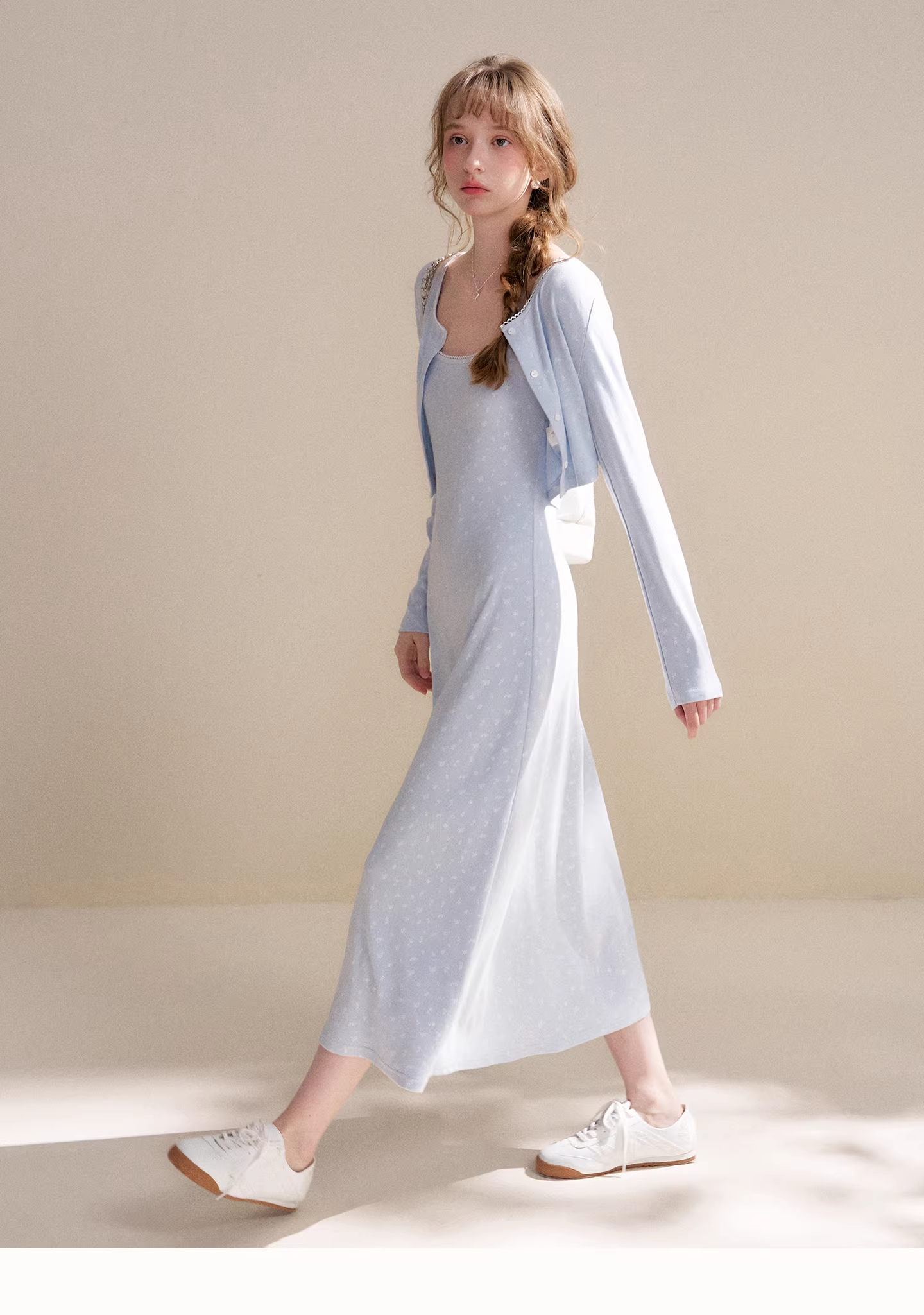 Kroche KZY2069&amp;KZY2070 Lace patchwork knit sweater + dress