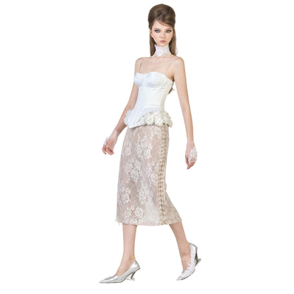 FFSD DARLING CORSET (WHITE) &amp;  KAISA SKIRT (BEIGE)