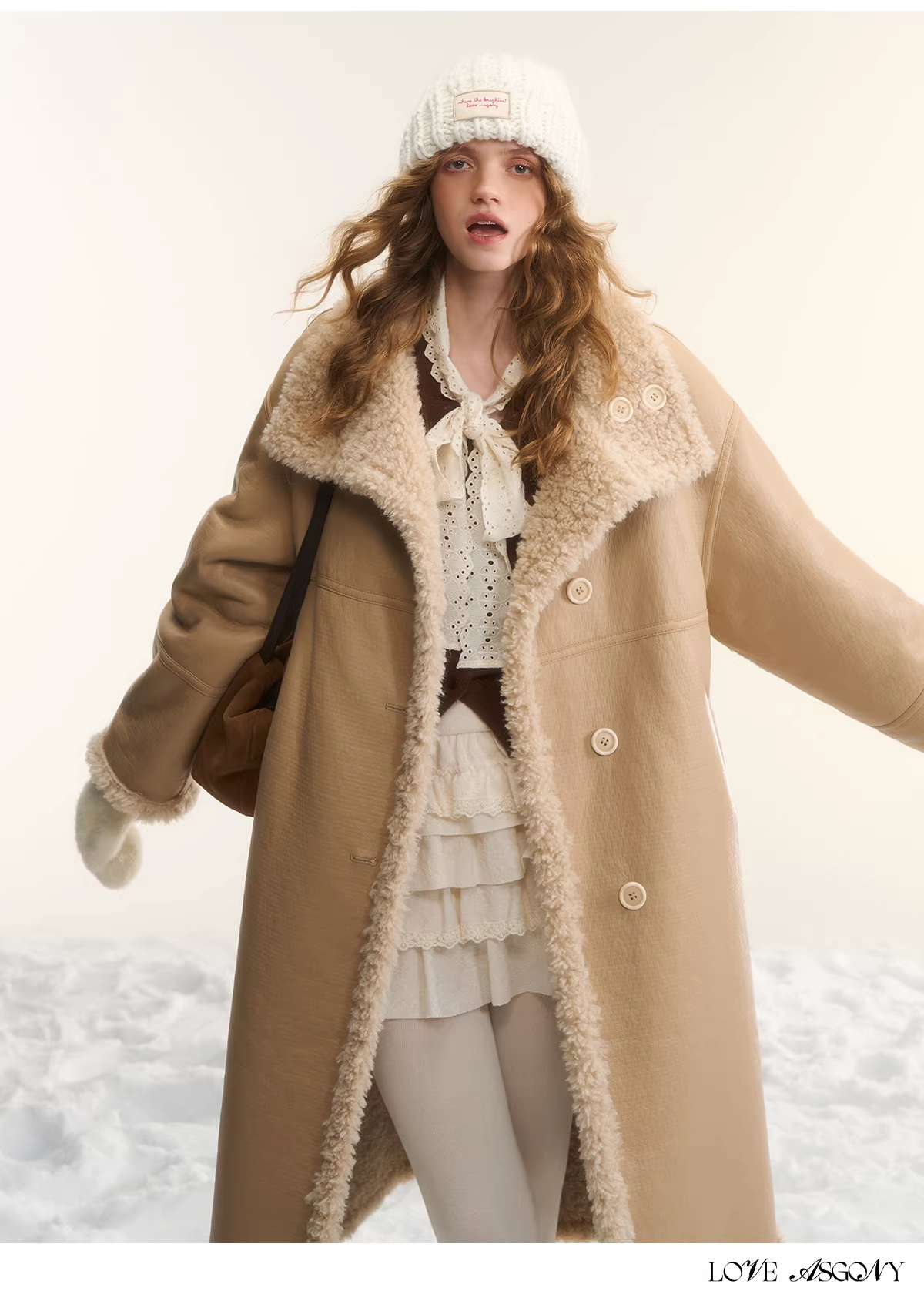 AsGony ASG25560 double-sided long sherpa coat(2color)