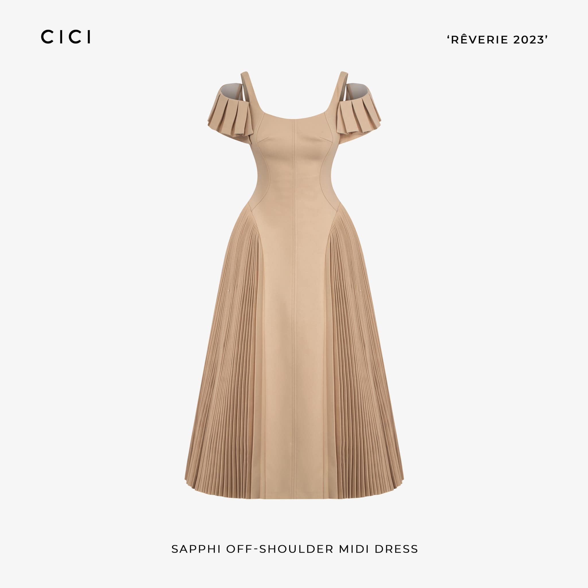 CICI Sapphi Off-shoulder Midi Dress