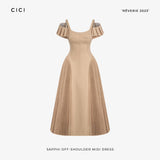 CICI Sapphi Off-shoulder Midi Dress