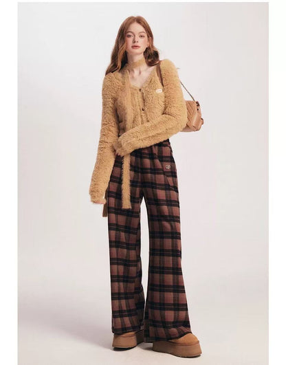 Kroche [Star Style] Plaid loose pants (2color)