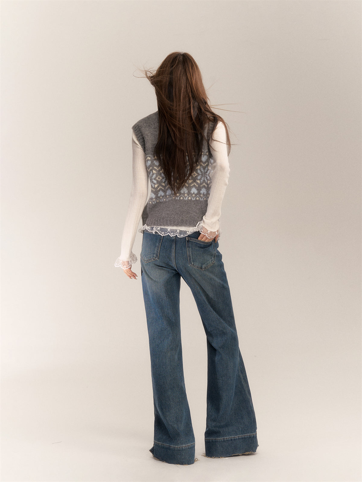 AsGony ASG24633 Make old patchwork jeans