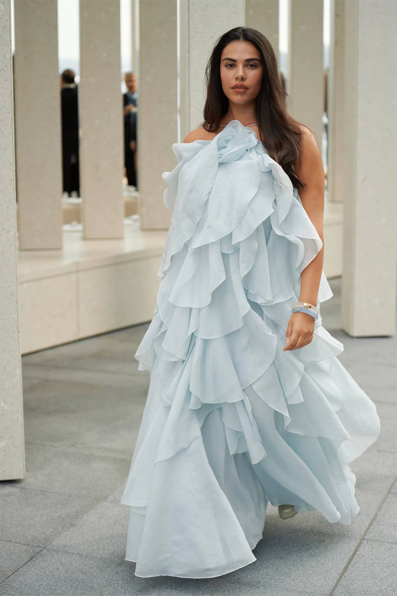 Aje Pandorea Layered Maxi Dress(Silver blue)