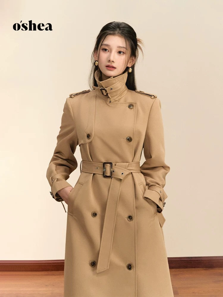 OShea Khaki Maxi Trench Coat