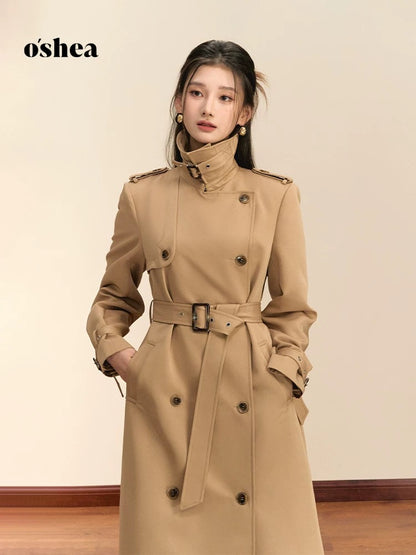 OShea Khaki Maxi Trench Coat