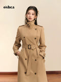 OShea Khaki Maxi Trench Coat