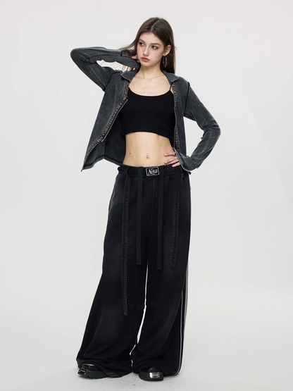 Nova Street Slimming Fitted Blouse with Dual Zippers