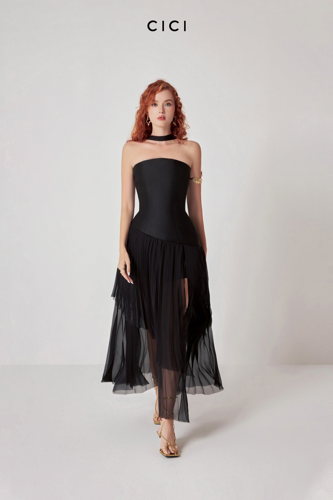 CICI Melanie Pleated Maxi Dress