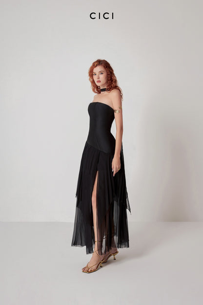 CICI Melanie Pleated Maxi Dress