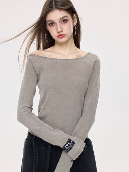Nova Street Vintage Wash One Shoulder Top (2color)