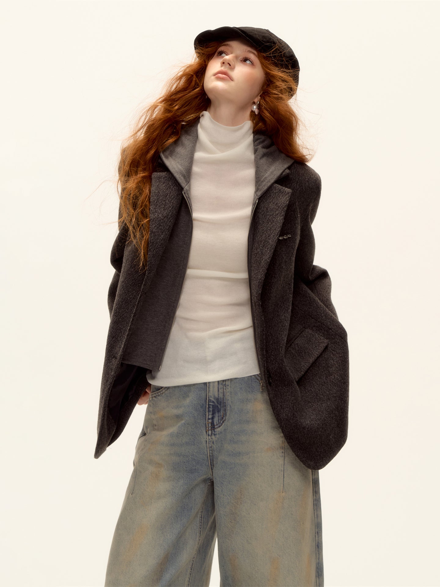 AsGony ASG25512 Wool high neck knitted versatile base sweater