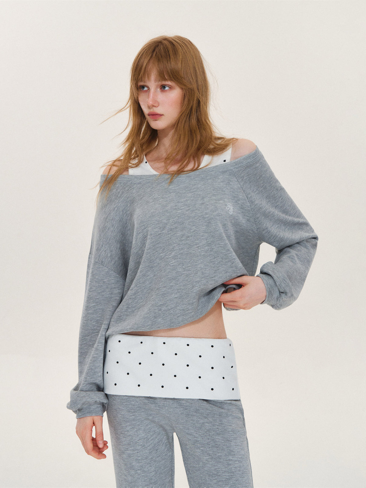 Asgony ASG26575&amp;ASG26576 Polka-Dot Casual Set