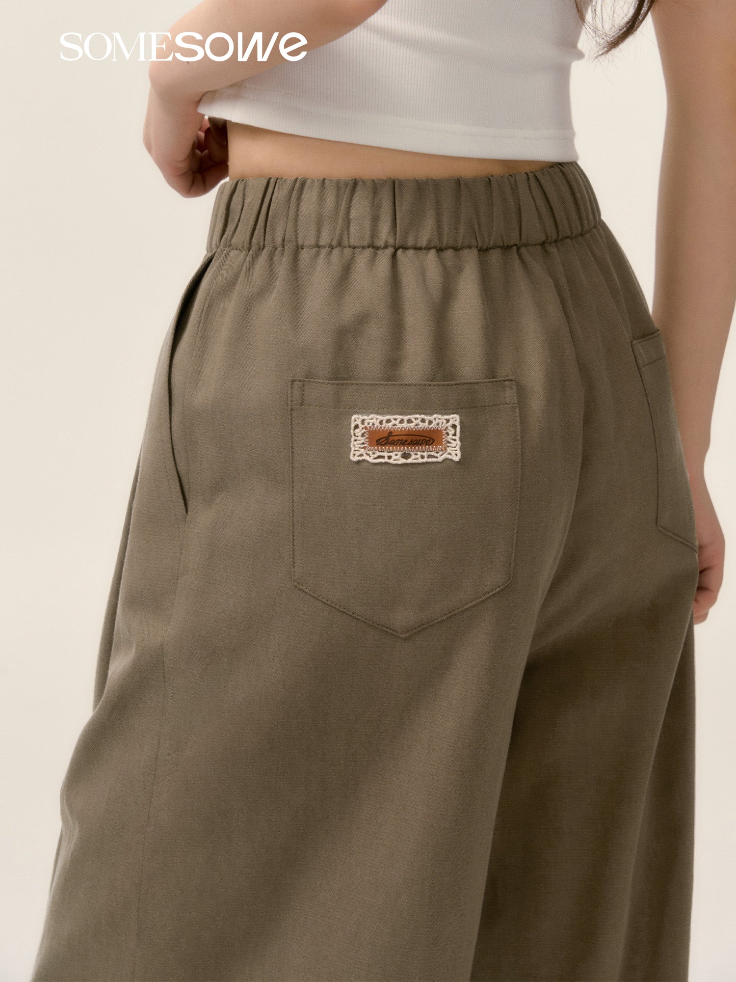 SOMESOWE [Star Style] S2508027 Lace patchwork casual pants