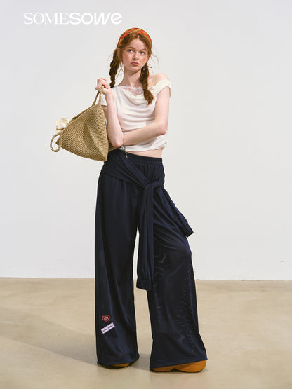 SOMESOWE S2508090 One shoulder swing collar top