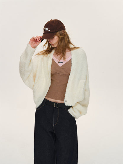 Asgony ASG26568 Soft Loop-Yarn Batwing Cardigan