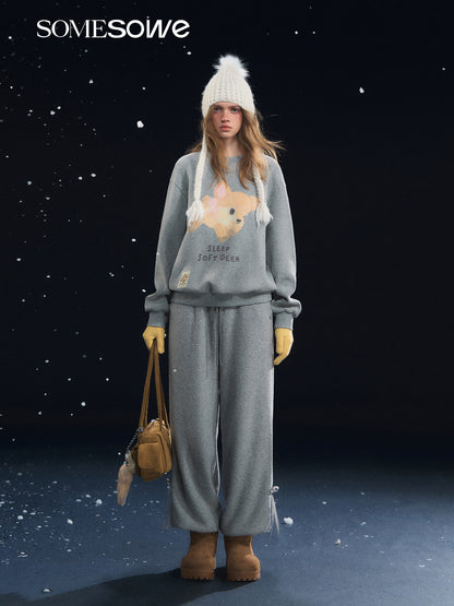 SOMESOWE S2508321 Velvet tied toe lantern casual pants