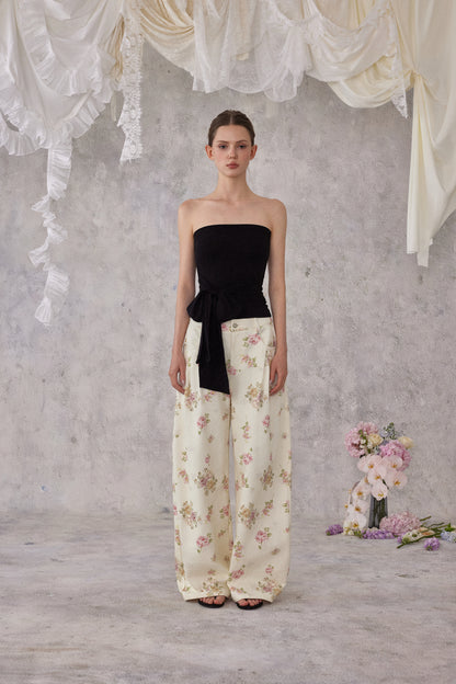 NOMEANSNO N166 Floral denim pants