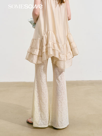 SOMESOWE S2508117 Lace micro flared pants