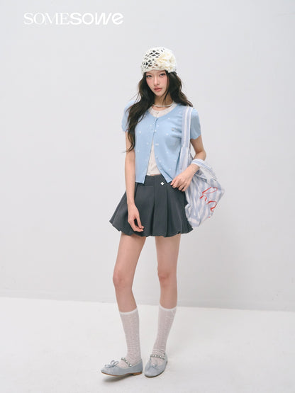 SOMESOWE S2609046 Wave Point Fake Two Knitted Tops