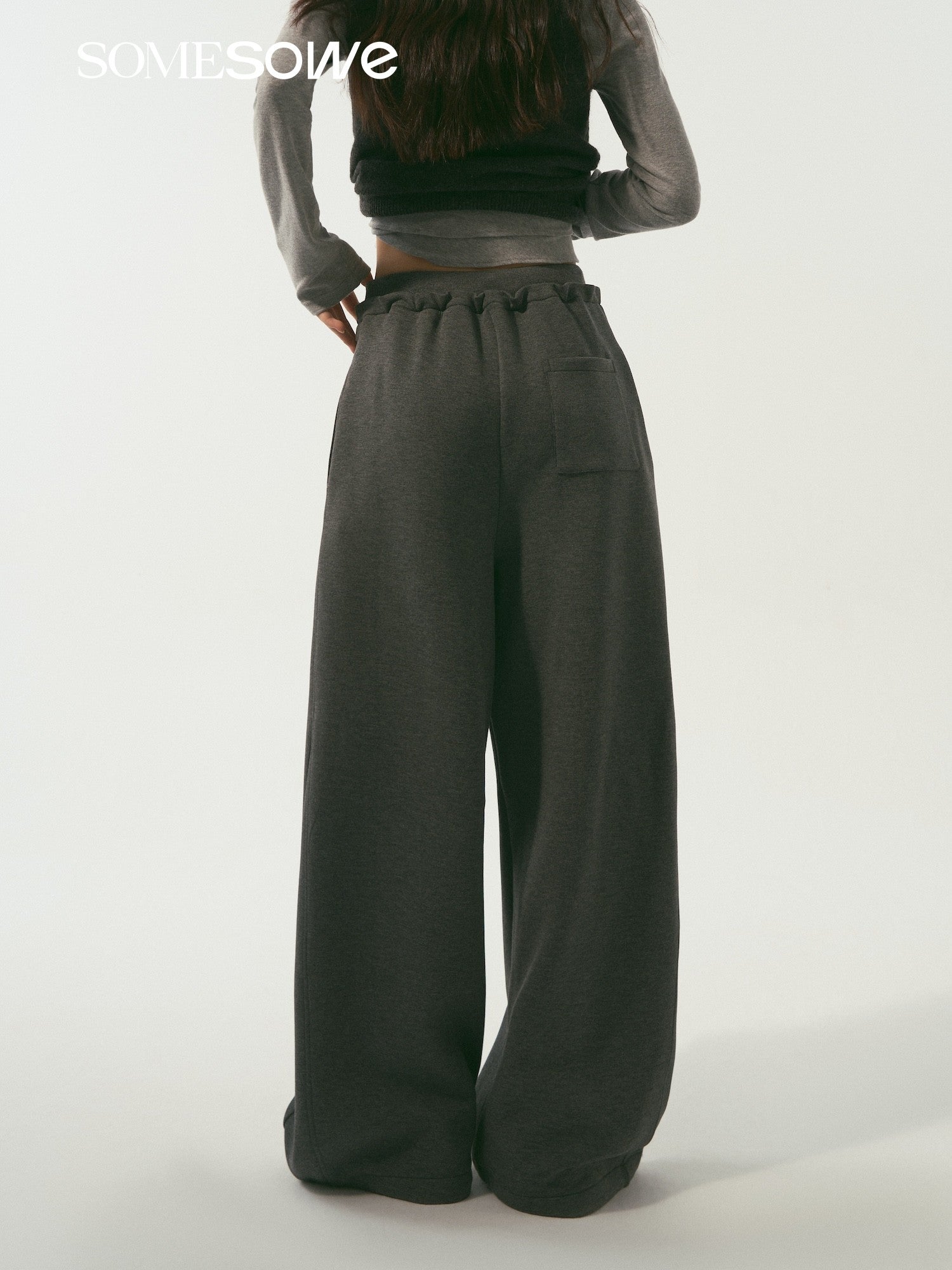 SOMESOWE S2509006 Double waisted curved sword guard pants