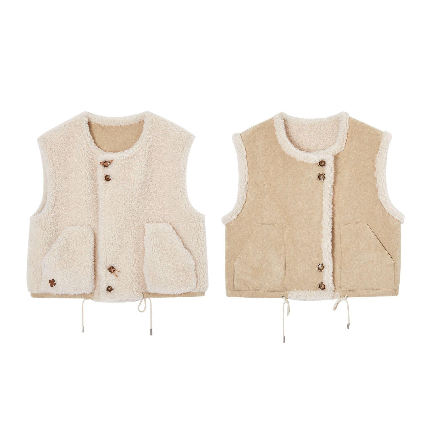 SOMESOWE S2508306 Buckled lambhair double-sided vest