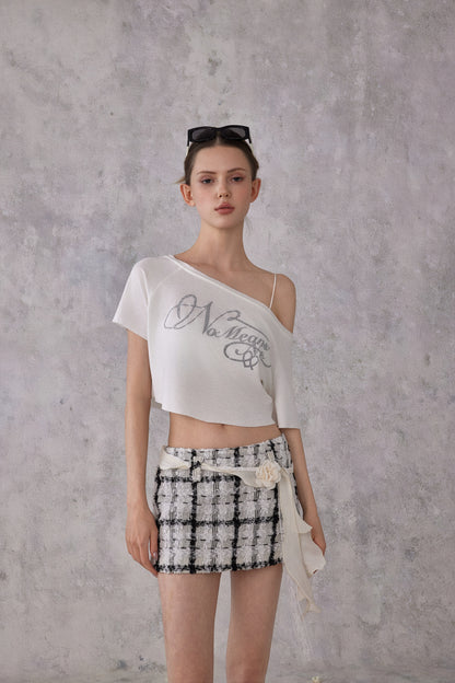 NOMEANSNO N181 Black and white checkered skirt