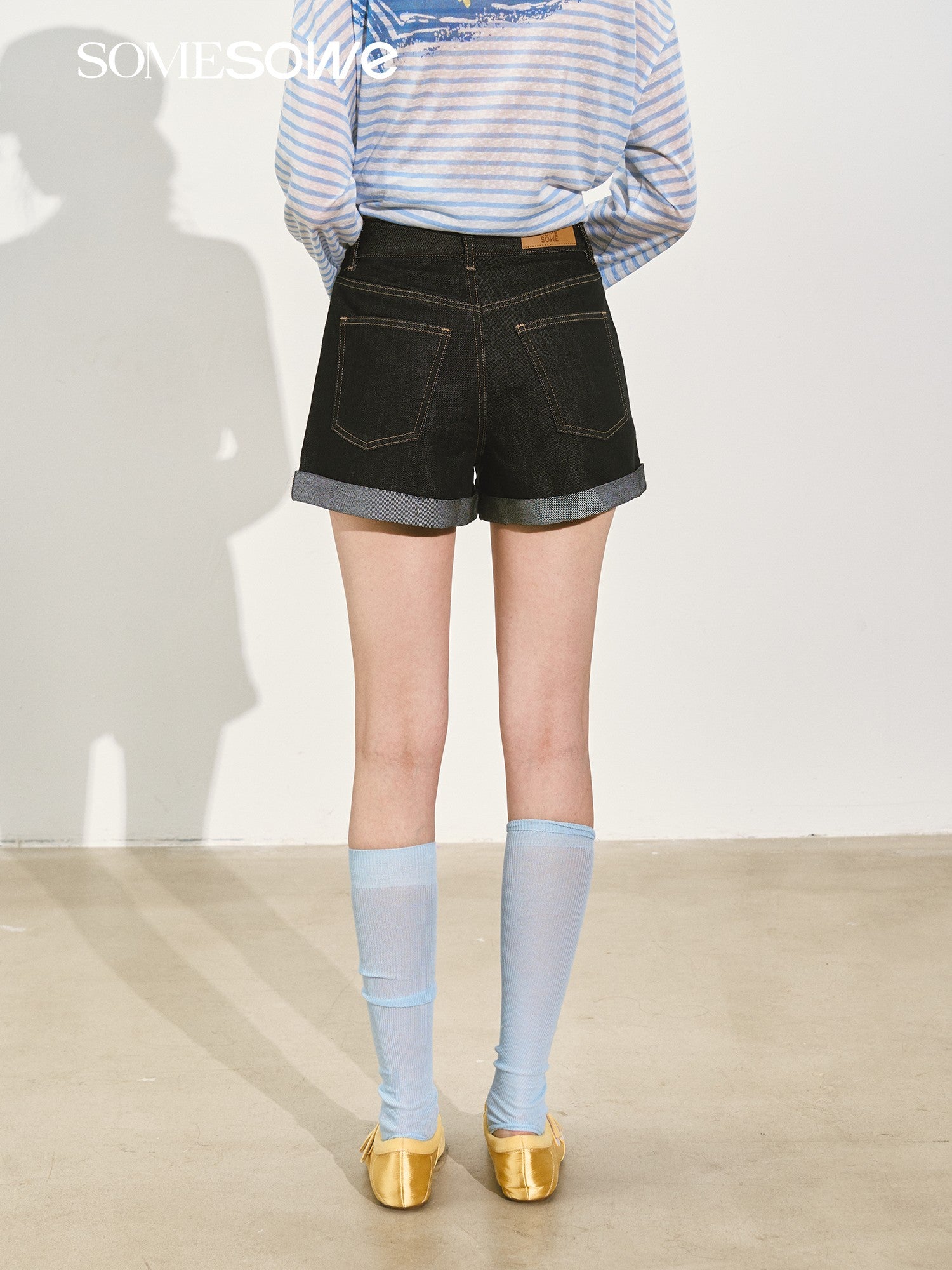 SOMESOWE S2508146 Original color rolled denim shorts