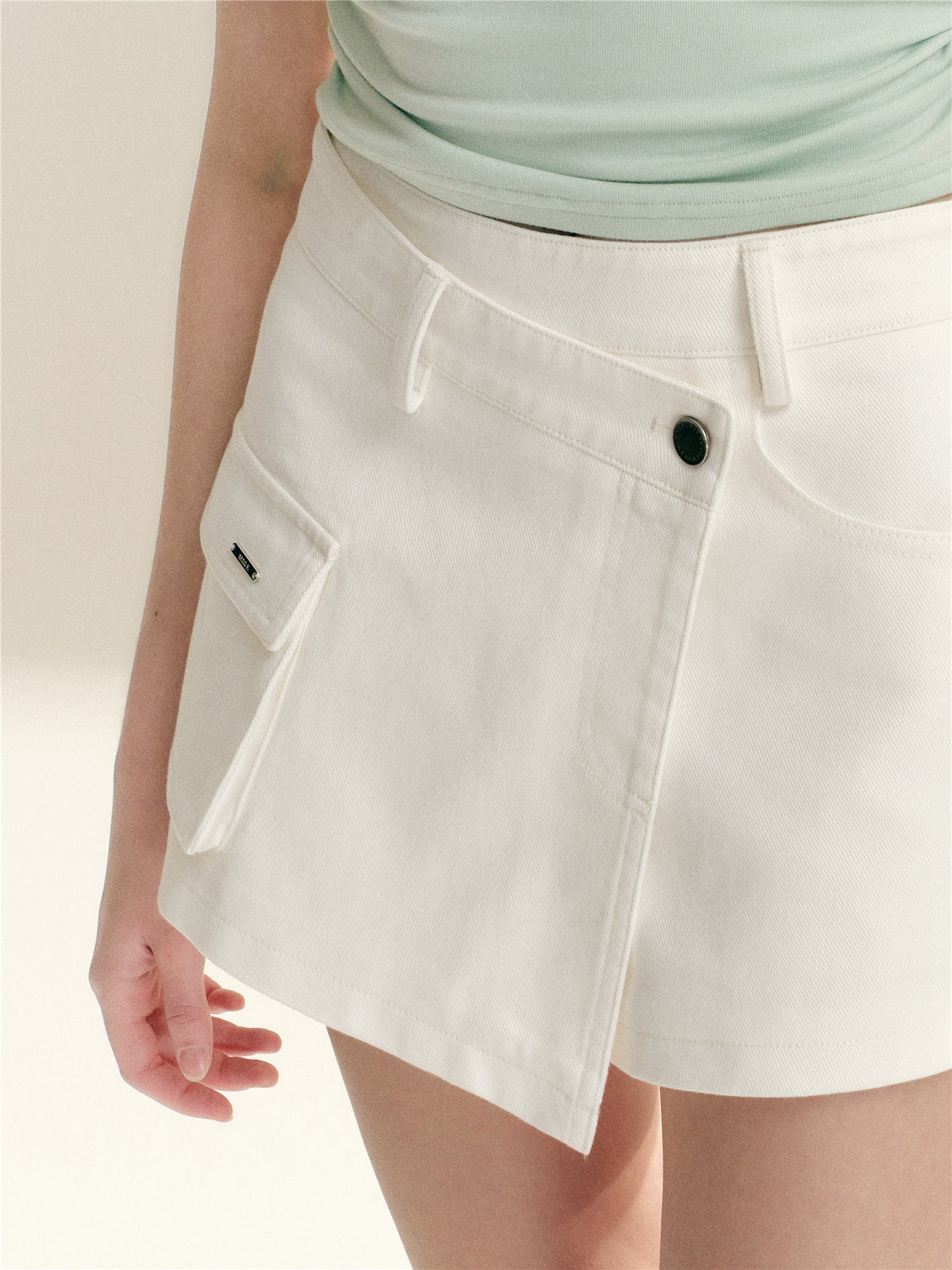 16DEWS 16D246059 High waisted A-line denim skirt and pants