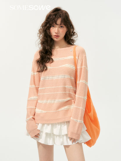 SOMESOWE S2508187 Irregular striped sweater