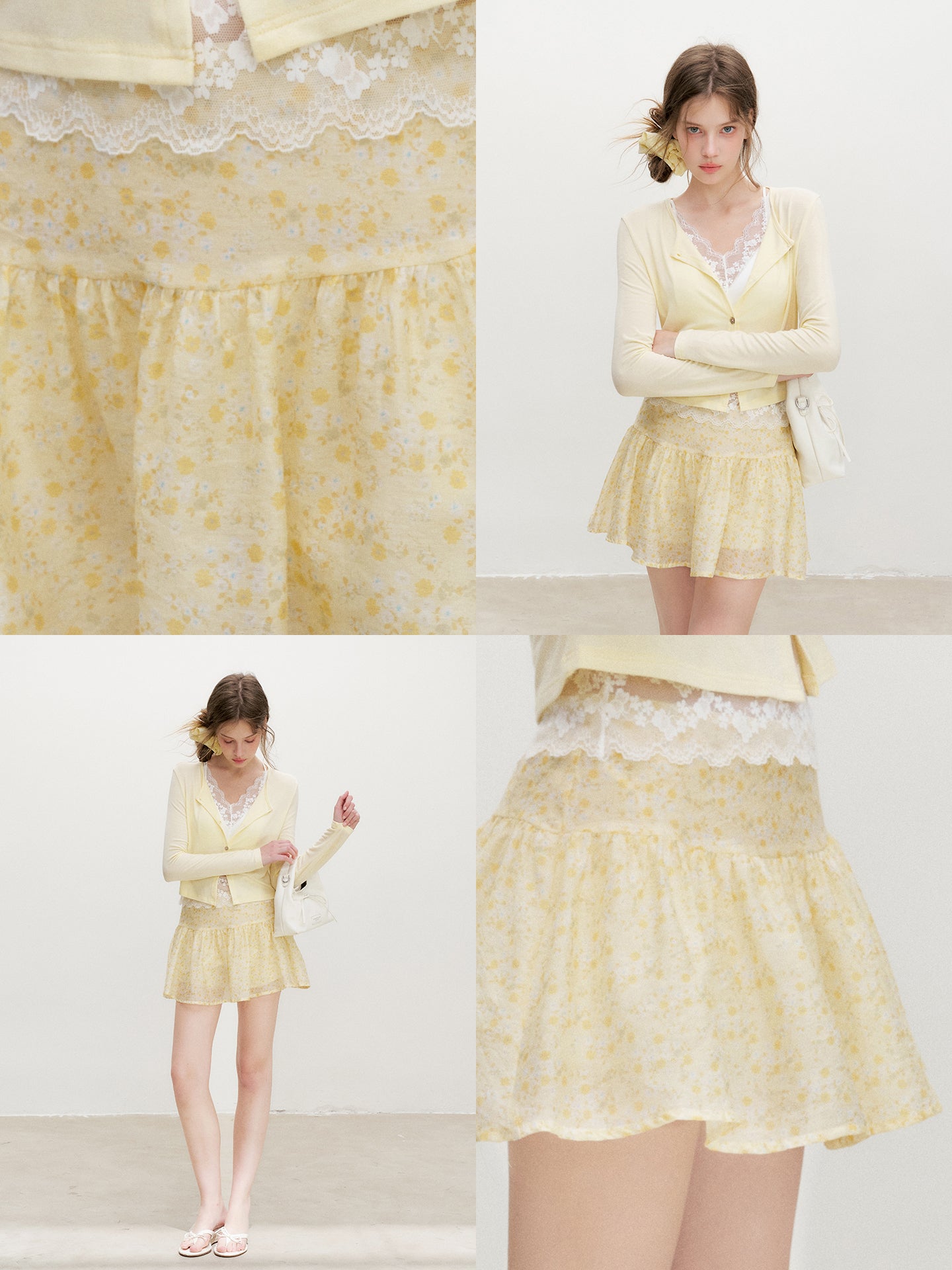 16DEWS 16D26356 Lively Floral A-Line Skirt