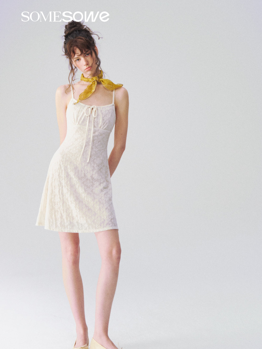 SOMESOWE S2609107 Jacquard texture camisole dress