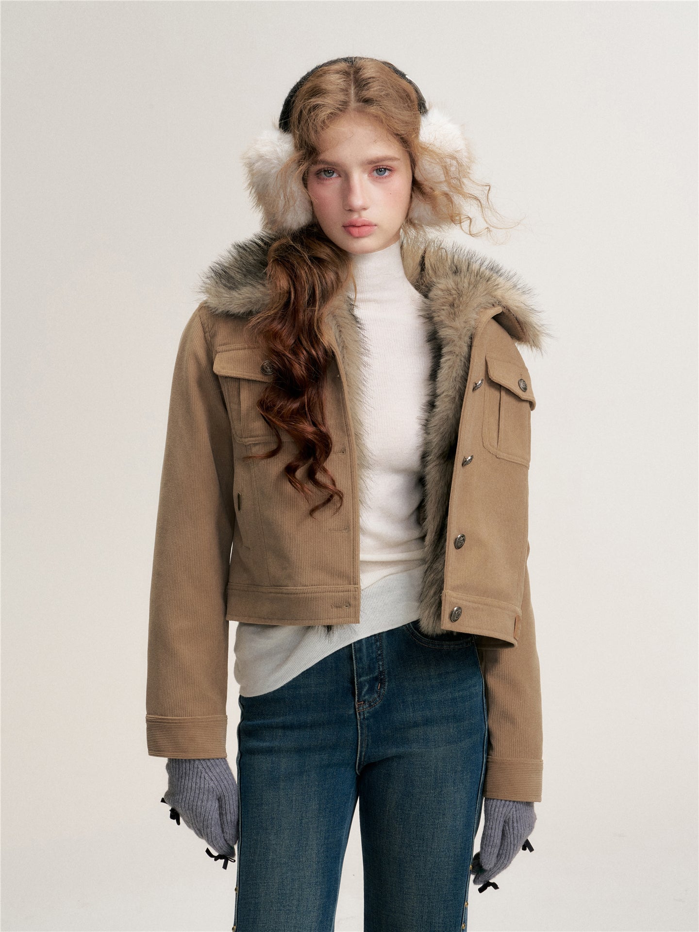 16DEWS 16D25446&amp;16D25448 Slim fit short jacket + jeans set