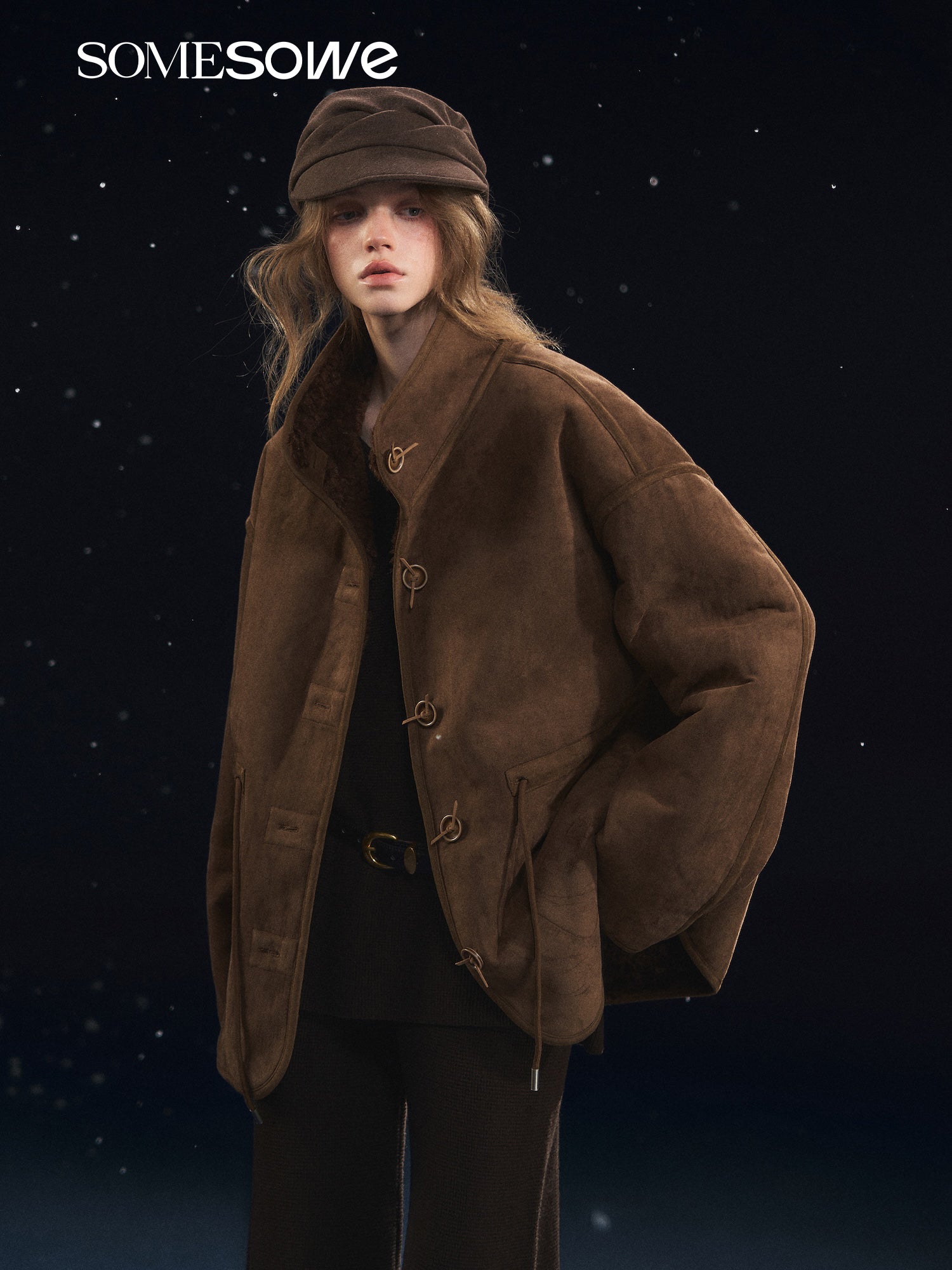 SOMESOWE S2508328 Double sided lambhair one-piece jacket