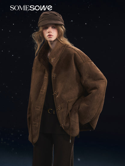 SOMESOWE S2508328 Double sided lambhair one-piece jacket