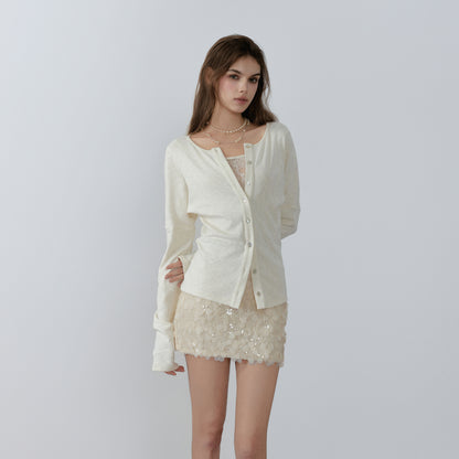 NONCESTNON N226 Fake two-piece pullover cardigan
