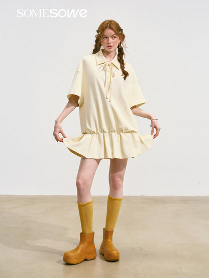 SOMESOWE S2508116 Loose pleated bow dress